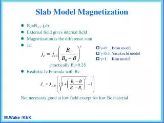 Slab Model Magnetization