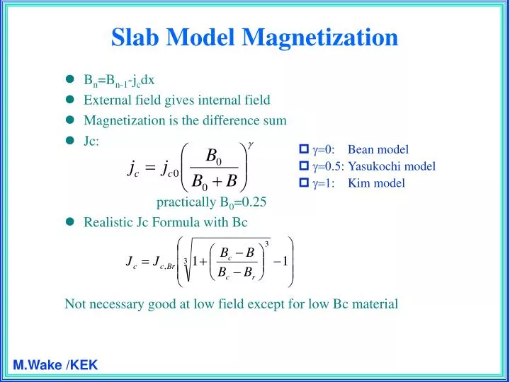 slab model magnetization