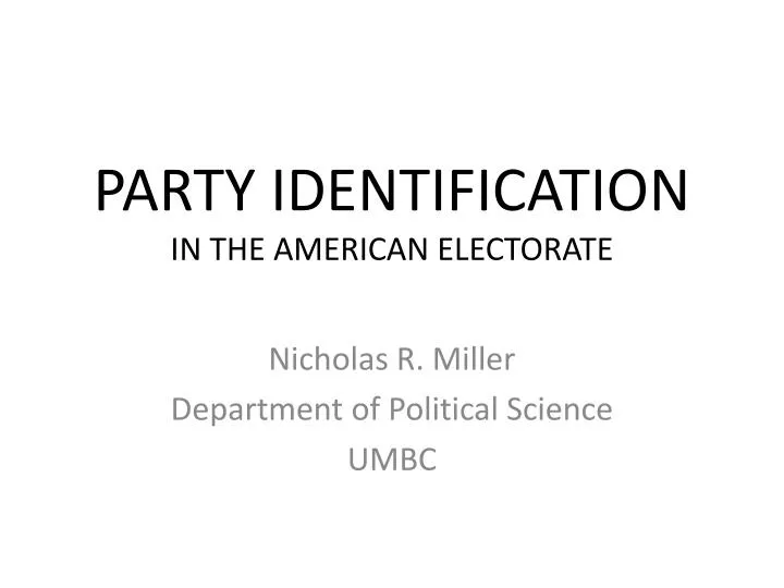party identification in the american electorate
