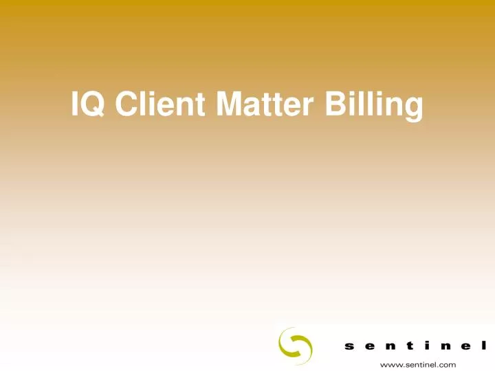 iq client matter billing