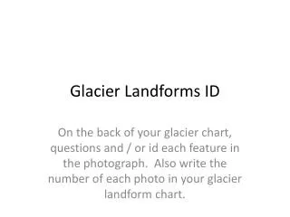 Glacier Landforms ID
