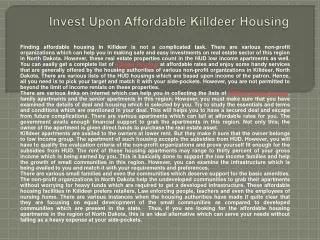 Invest Upon Affordable Killdeer Housing