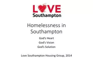 Homelessness in Southampton