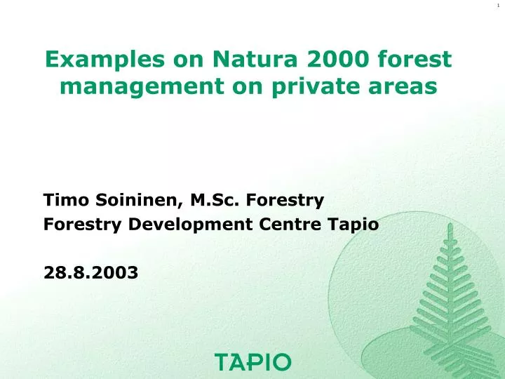 examples on natura 2000 forest management on private areas