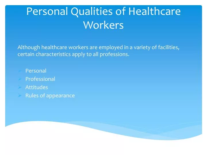 personal qualities of healthcare workers