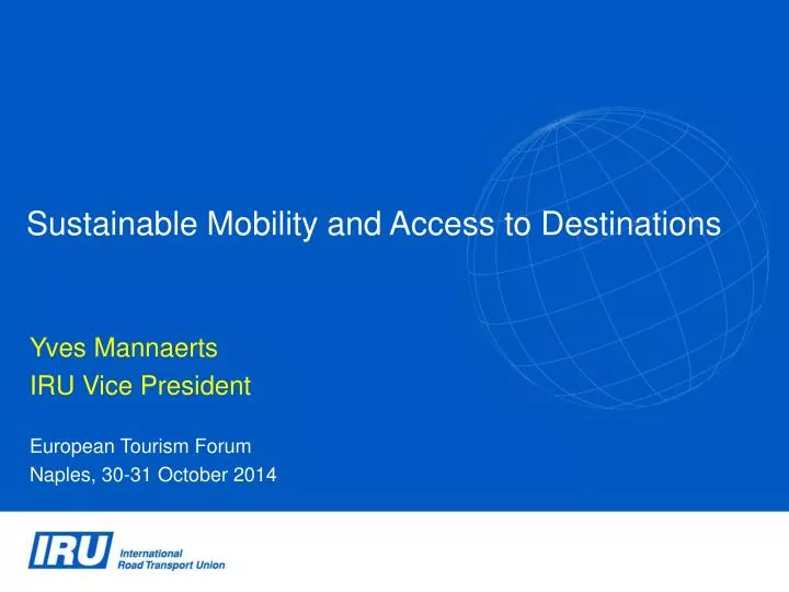 sustainable mobility and access to destinations