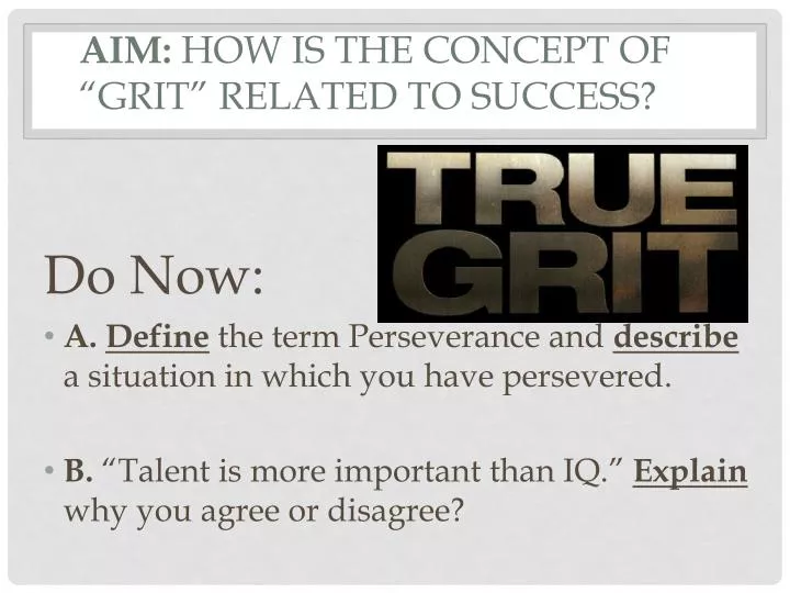 aim how is the concept of grit related to success