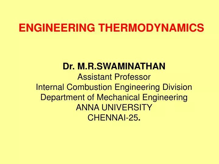 engineering thermodynamics