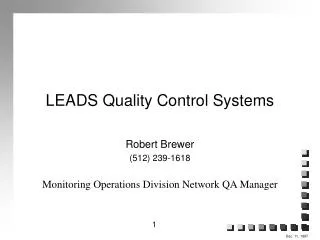 LEADS Quality Control Systems