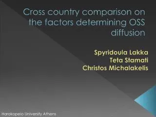 Cross country comparison on the factors determining OSS diffusion