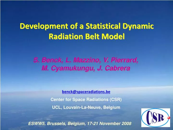 development of a statistical dynamic radiation belt model