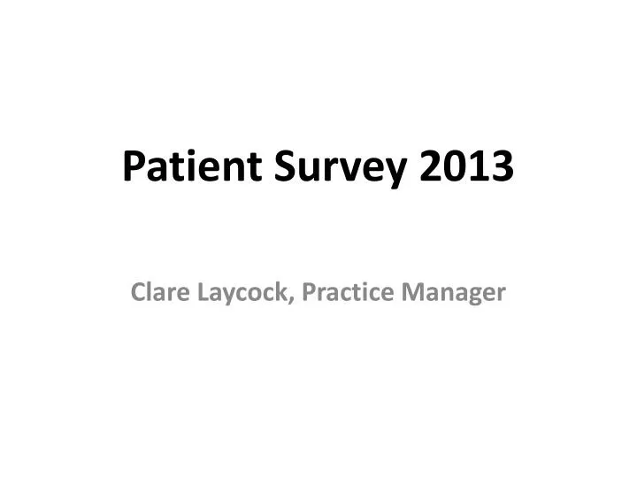 patient survey 2013