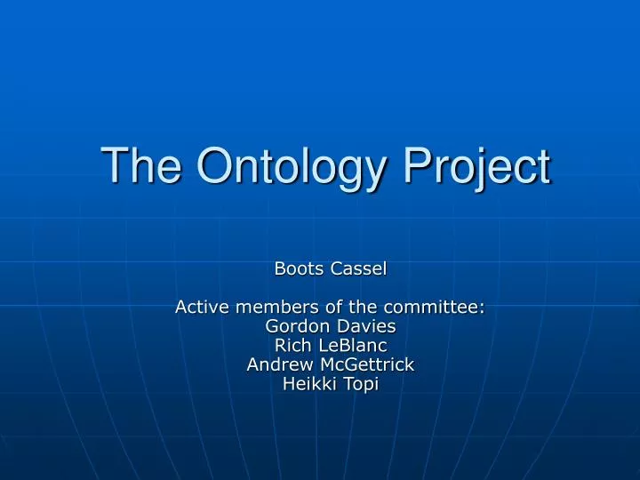 the ontology project