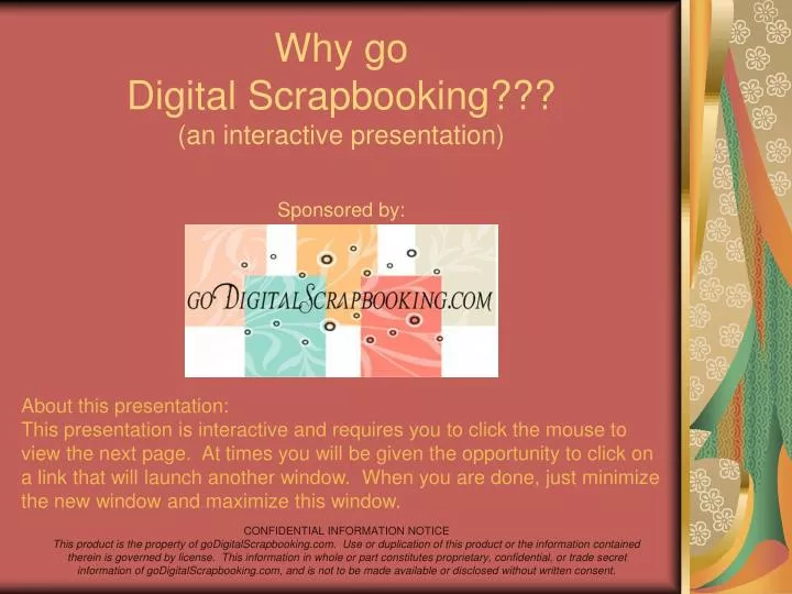 why go digital scrapbooking an interactive presentation sponsored by