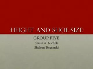 Height and shoe size