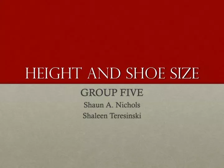 height and shoe size