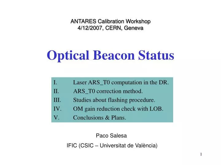 optical beacon status