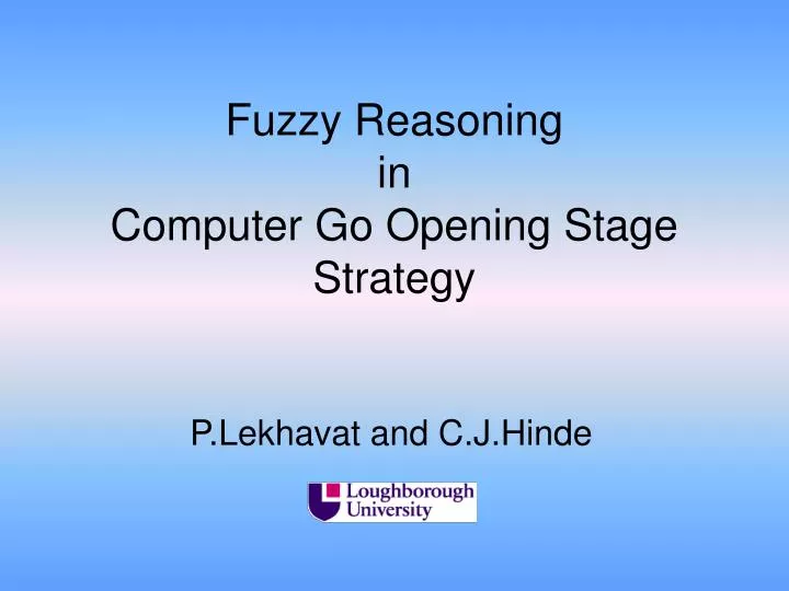 fuzzy reasoning in computer go opening stage strategy