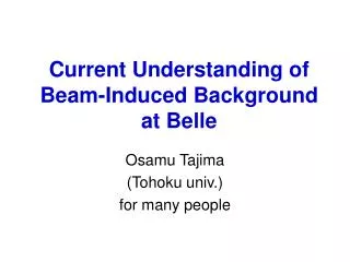 Current Understanding of Beam-Induced Background at Belle