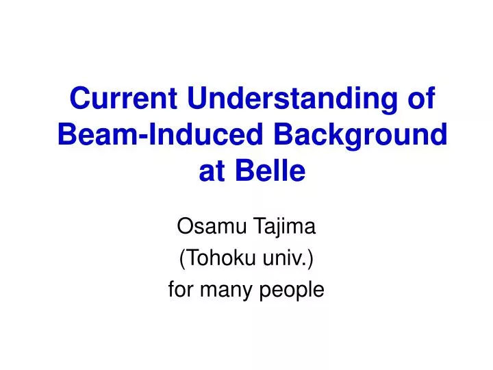 current understanding of beam induced background at belle