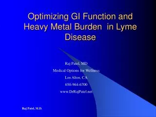 Optimizing GI Function and Heavy Metal Burden in Lyme Disease