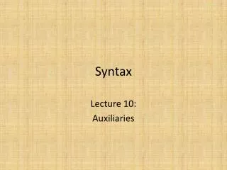 Syntax