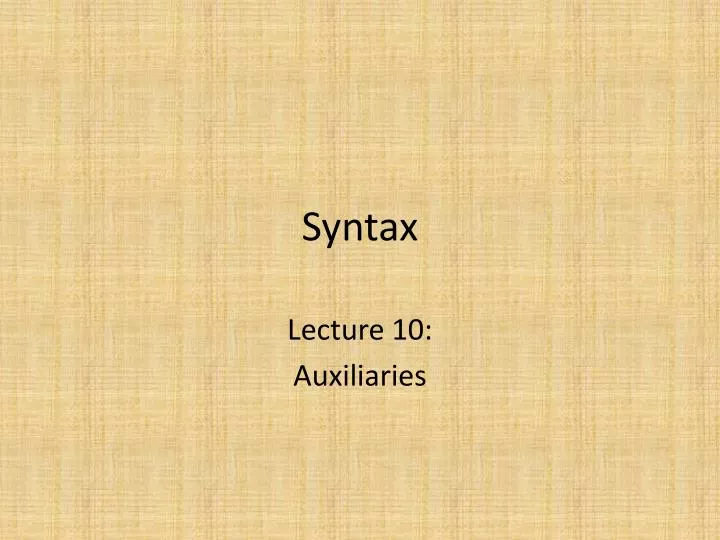 syntax