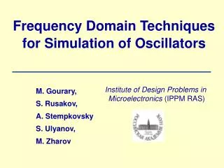Frequency Domain Techniques for Simulation of Oscillators