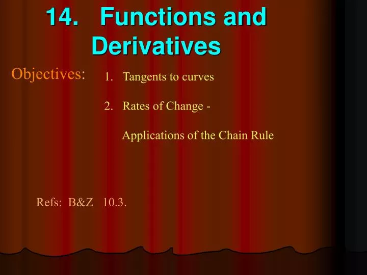 14 functions and derivatives
