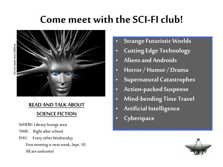 come meet with the sci fi club