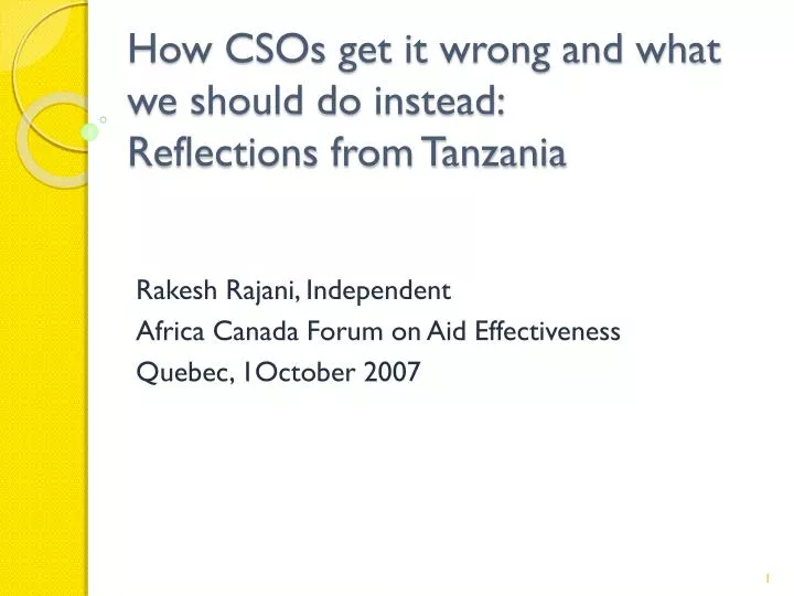 how csos get it wrong and what we should do instead reflections from tanzania