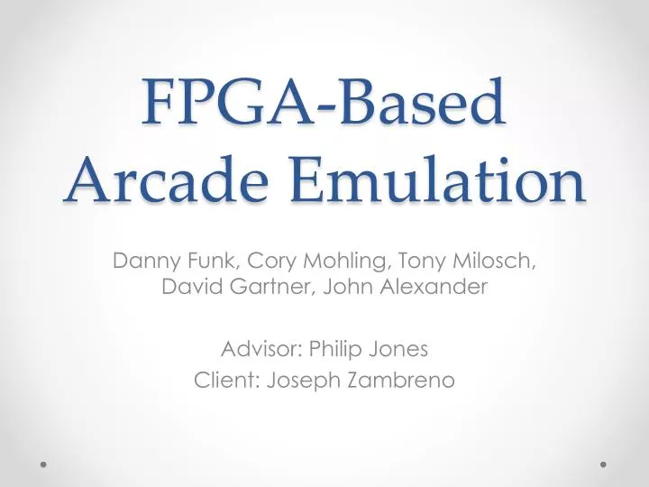 fpga based arcade emulation