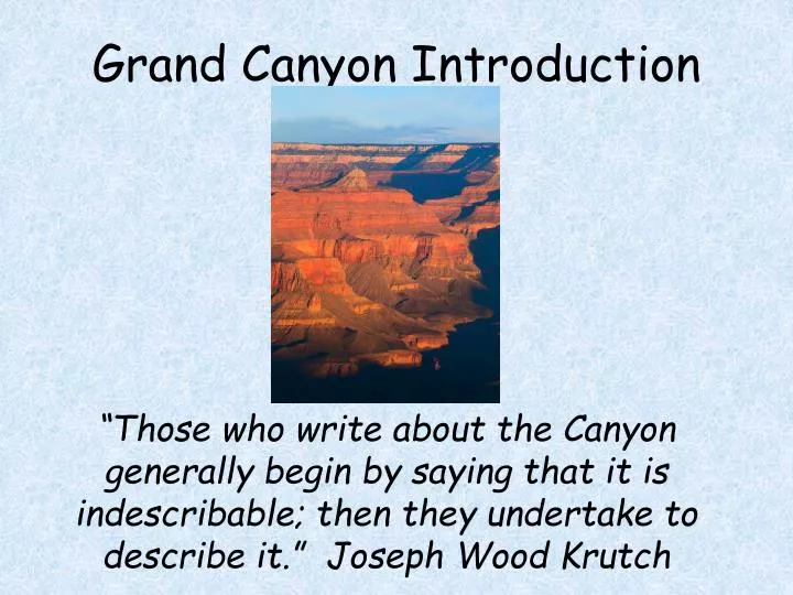 grand canyon introduction