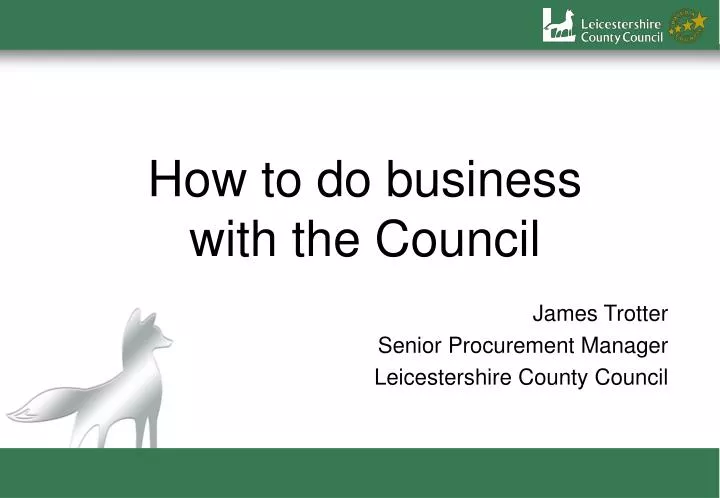 how to do business with the council