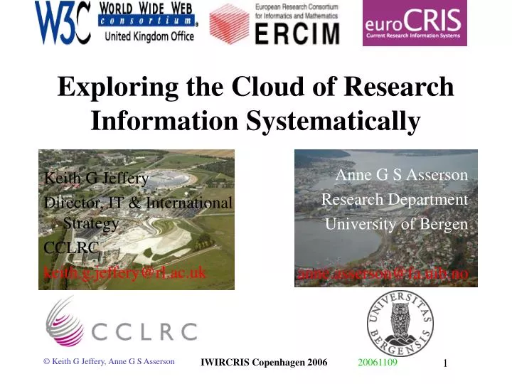exploring the cloud of research information systematically