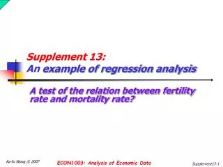 Supplement 13: An example of regression analysis