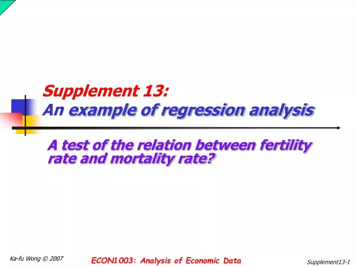 supplement 13 an example of regression analysis
