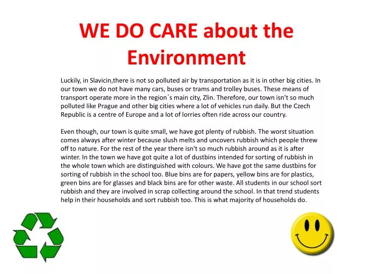 we do care about the environment