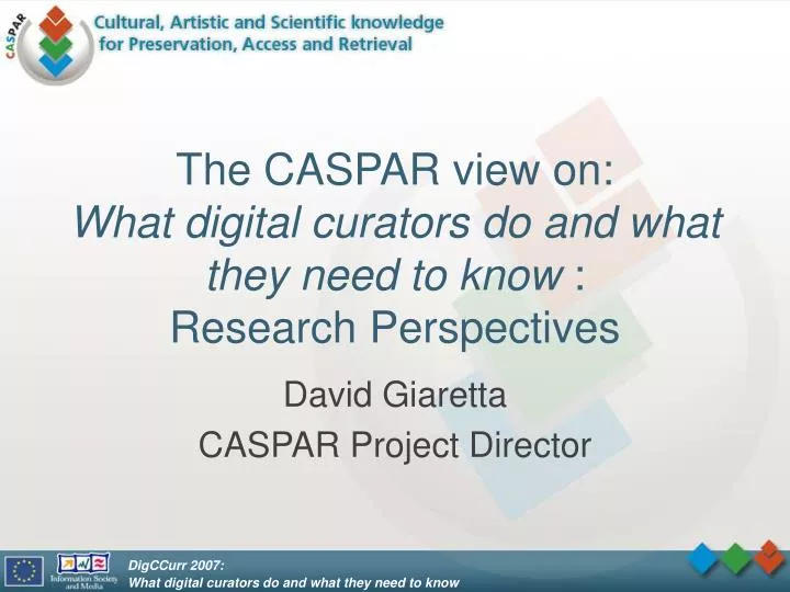 the caspar view on what digital curators do and what they need to know research perspectives