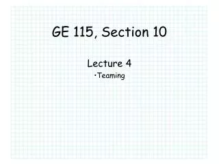 GE 115, Section 10
