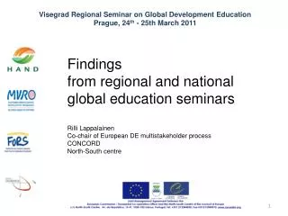 Findings from regional and national global education seminars Rilli Lappalainen