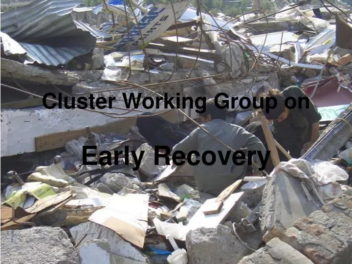 cluster working group on early recovery