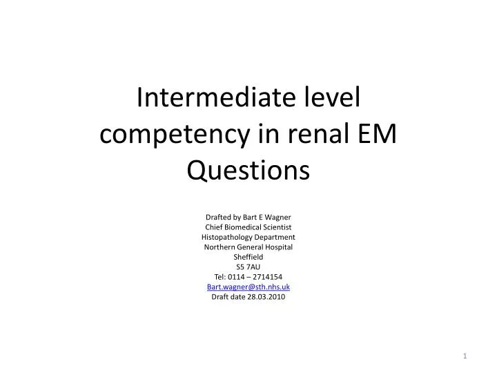 intermediate level competency in renal em questions