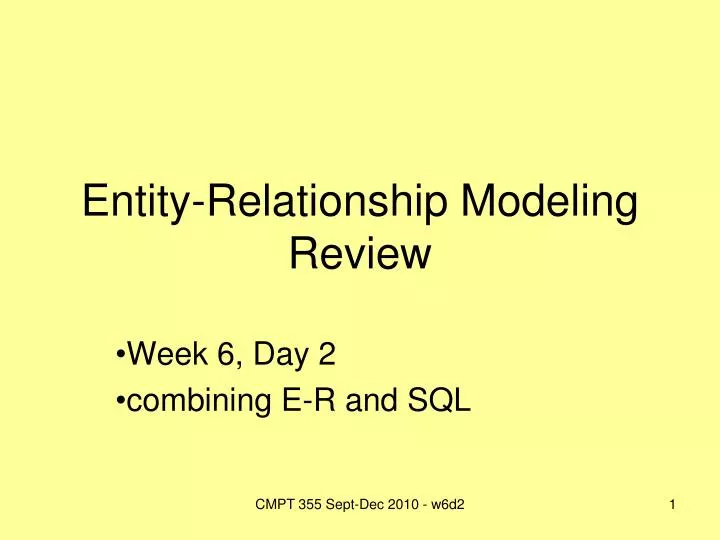 entity relationship modeling review