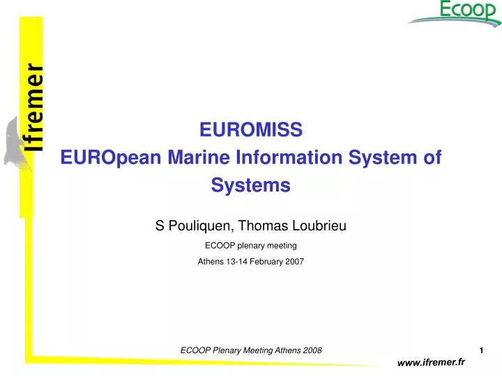 euromiss european marine information system of systems