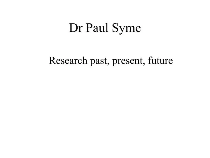 dr paul syme