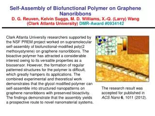 The research result was accepted for published in ACS Nano 6 , 1011 (2012).