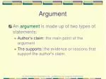 Argument - slide 1