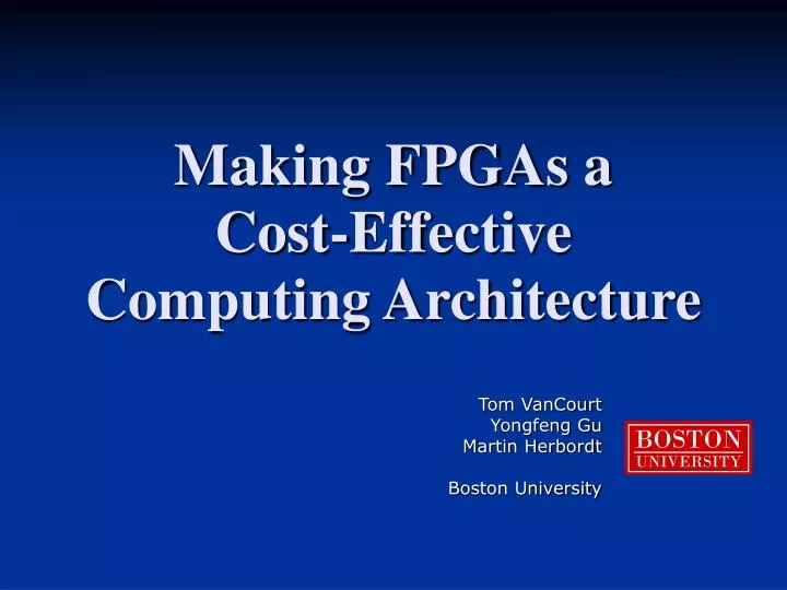 making fpgas a cost effective computing architecture