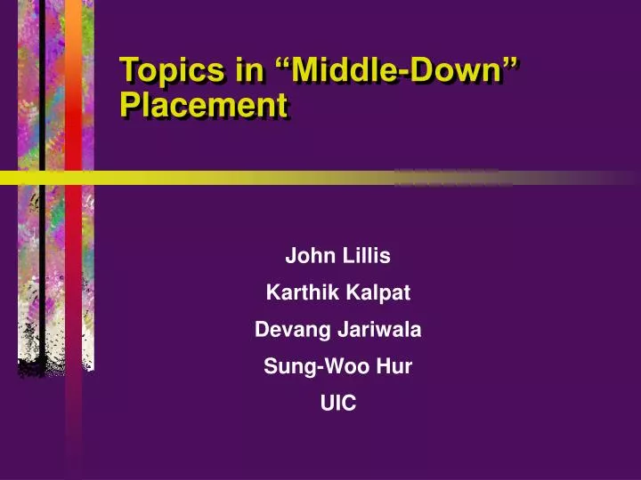 topics in middle down placement